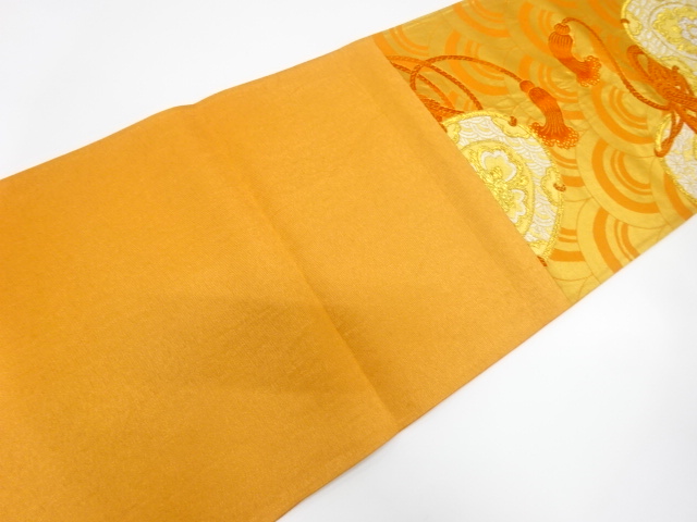  青海波に鼓模様織り出し　袋帯